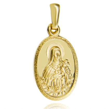 Złoty Medalik Św.Teresa owalny próby 585
